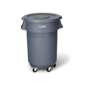 Plastic Bin Round - 120L - Grey - Flat Lid - 630mm*570mm*830mm