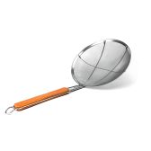 Skimmer - S/S Fine Mesh - Wide Rim - Wooden Handle - 255mm - 10"