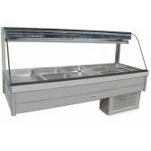 Roband Curved Glass Refrigerated Display Bar, 10 pans
