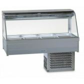 Roband Curved Glass Refrigerated Display Bar - Piped and Foamed only (no motor), 8 pans