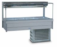 Roband Square Glass Refrigerated Display Bar - Piped and Foamed only (no motor), 8 pans