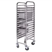 Baking Tray Trolley 18 Tiers - Silver - Enclosed