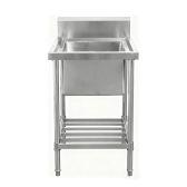 Work Bench - Single Sink with Pipe Undershelf ASS-0660C / Center Sink / 600