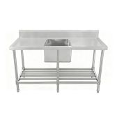 Work Bench - Single Sink with Pipe Undershelf ASS-0680C / Center Sink / 800