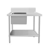 Work Bench - Single Sink with Pipe Undershelf ASS-1570R / Right sink / 700