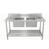 Work Bench - Double Sink with Pipe Undershelf ASD-1260C / Center Sink / 600