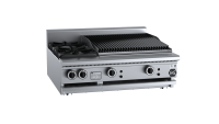 B+S Black BT-SB2-CBR6BM - Combination 2 Open Burners 600mm Char Broiler Bench Mounted