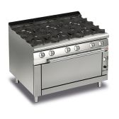 Baron 6 Burner Gas Cook Top With Full Length Gas Oven - Q70PCFL/G1205 - product image