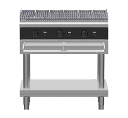 Waldorf Bold CHLB8900G-LS - 900mm Gas Chargrill Low Back Version - Leg Stand