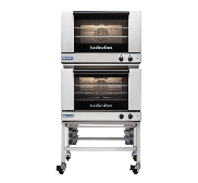 Turbofan E27M3/2C - Full Size Tray Manual Electric Convection Ovens Double Stacked With Castor Base Stand