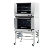 Turbofan E27M2/2C - Full Size Tray Manual Electric Convection Ovens Double Stacked With Castor Base Stand