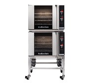 Turbofan E31D4/2C - Full Size Tray Digital Electric Convection Ovens Double Stacked With Castor Base Stand