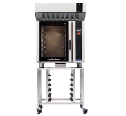 Turbofan E35T6-30 - Full Size Electric Convection Oven Touch Screen Control with Halton Ventless Hood on a Stainless Steel Stand