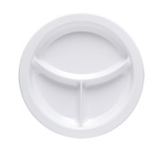 Aladdin Temp-Rite J420 - 9" / 230mm Round Entre Plate - 3 Cavity - White
