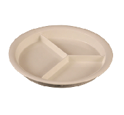 Aladdin Temp-Rite J998H - 9" / 230mm High Heat Entre Plate - High Wall - 3 Cavity - Ivory