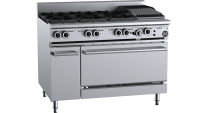 B+S Black OV-SB6-CBR3 - Oven w/ 6 Burners 300mm Char Broiler