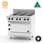 Goldstein PE6S28FF-X Electric Oven Range, 6 Solid Plates, Fan Forced Oven