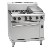 Waldorf 800 Series RNL8613GEC - 900mm Gas Range Electric Convection Oven Low Back Version