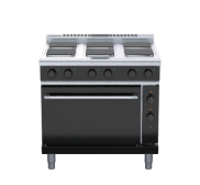 Waldorf Bold RNLB8610SEC - 900mm Electric Sealed Hobs Range Convection Oven Low Back Version
