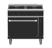 Waldorf Bold RNB8910GEC - 900mm Gas Range Electric Convection Oven