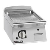 Giorik 900 Series 400mm wide Ribbed Satin Chrome Gas Frytop FRG92TCRXT