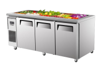 Skipio SSR18-3 Three Door Salad Prep Table with Buffet Top - 516L commercial salad prep fridges product image