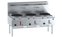 B&S BLACK UFWWD-3 Three Hole Deluxe Waterless Wok Table