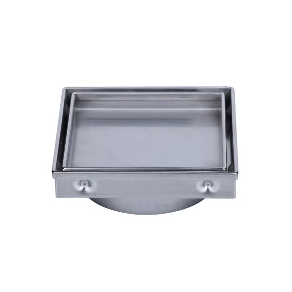 3Monkeez 100 mm Stainless Steel Tile Insert Point Drain - FW-100STI