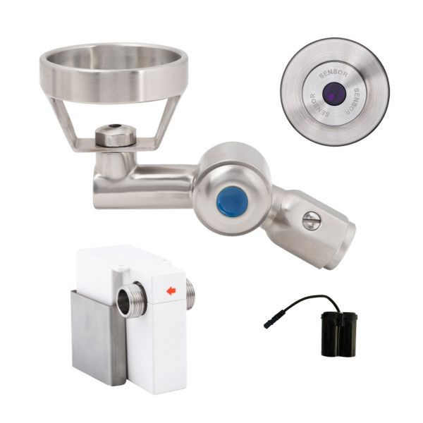 3Monkeez 45 Degree Wall-Mount Sensor Bubbler with Metal Mouthguard Battery Operated - T-3MSS-BUB45SWB