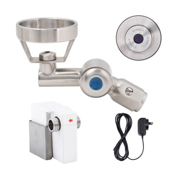 3Monkeez 45 Degree Wall-Mount Sensor Bubbler with Metal Mouthguard Mains Operated - T-3MSS-BUB45SWM