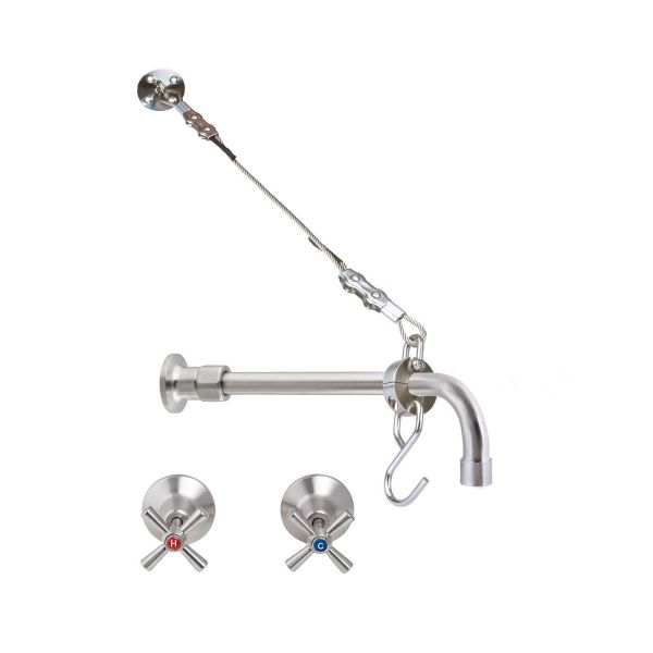 3Monkeez Cleaners Sink Concealed Wall-Mount Spout with Wall Stops and Wall Bracket - T-3MCSKIT-C08