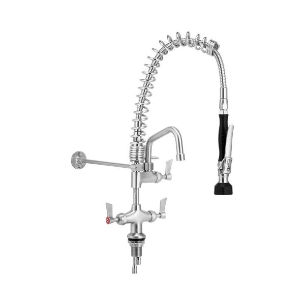 3Monkeez Compact Stainless Steel Dual Bench-Mount Pre-Rinse with 6" Pot Filler - T-3M53015-C
