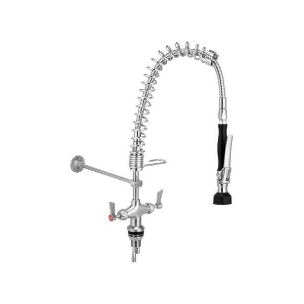 3Monkeez Compact Stainless Steel Dual Hob-Mount Pre-Rinse Unit - T-3M53007-C