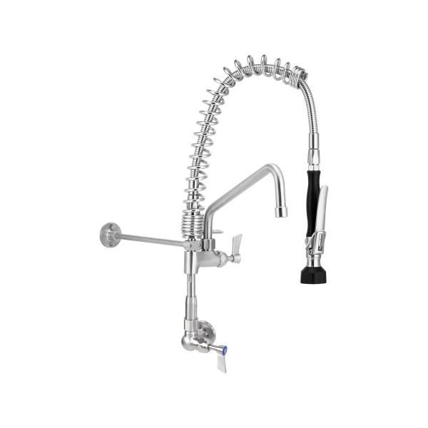 3Monkeez Compact Stainless Steel Single Wall-Mount Pre-Rinse with 12" Pot Filler - T-3M53712-C