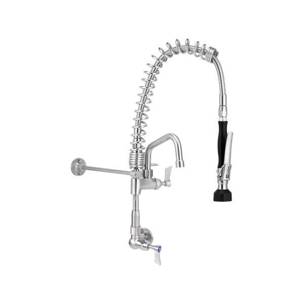 3Monkeez Compact Stainless Steel Single Wall-Mount Pre-Rinse with 6" Pot Filler - T-3M53706-C