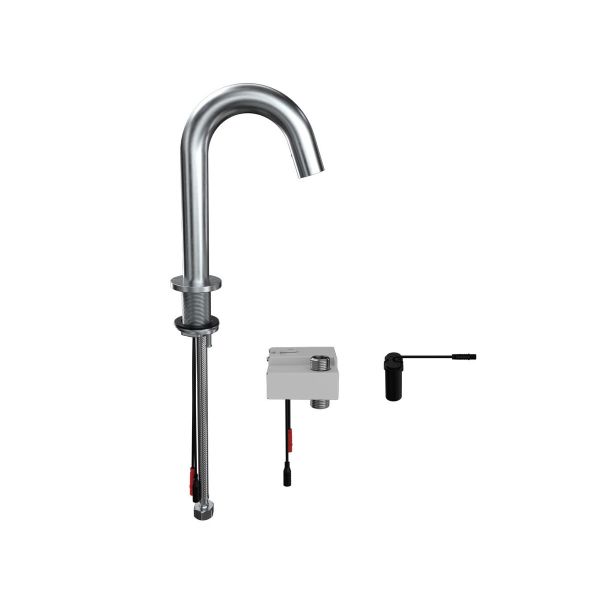 3Monkeez Gooseneck Bench-Mount Infrared Sensor Tap - Battery Powered - T-3MSS-GHMST21B
