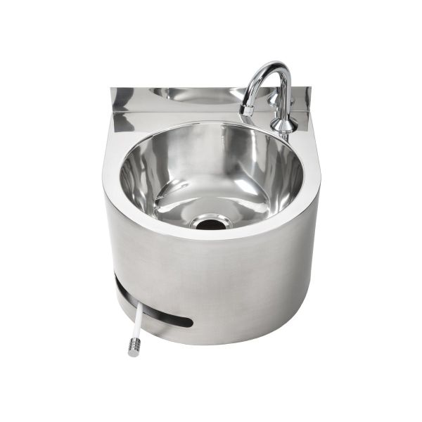 3Monkeez Round Hands-Free Knee Operated Stainless Steel Basin - AB-KNEEHB-R