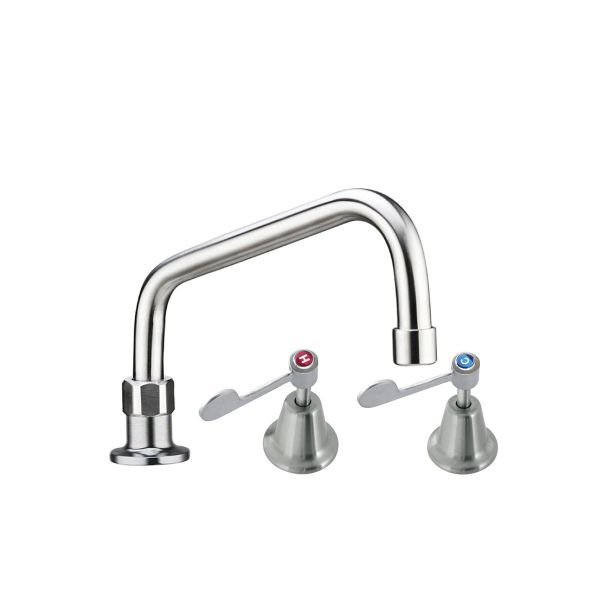 3Monkeez Stainless Steel Bench-Mount and Basin Stops with 8" Spout - T-3MHS08