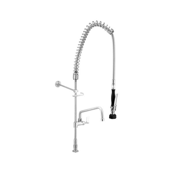 3Monkeez Stainless Steel Bench-Mount Pre-Rinse Unit with 12" Pot Filler - No Stops - T-3M53212