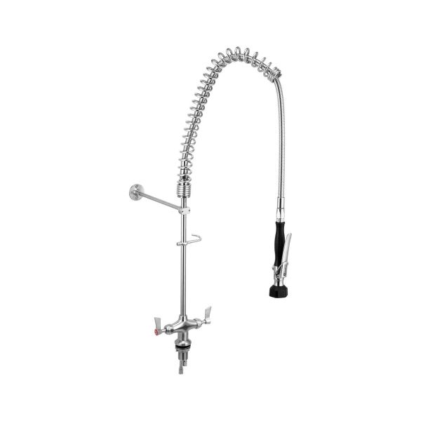 3Monkeez Stainless Steel Dual Bench-Mount Pre-Rinse Unit - T-3M53007