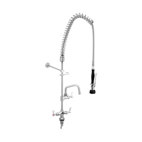 3Monkeez Stainless Steel Dual Bench-Mount Pre-Rinse Unit with 6" Pot Filler - T-3M53015