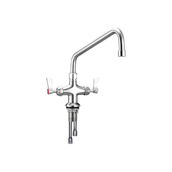 3Monkeez Stainless Steel Dual Bench-Mount Tap Body with 12" Spout - T-3MDH12