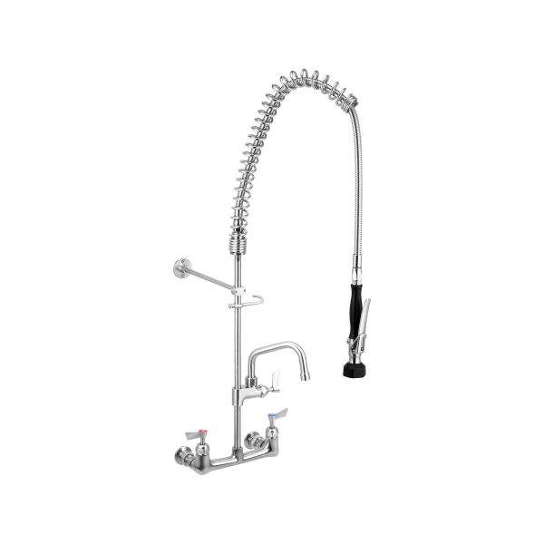 3Monkeez Stainless Steel Exposed Wall-Mount Pre-Rinse Unit with 6" Pot Filler - T-3M53449