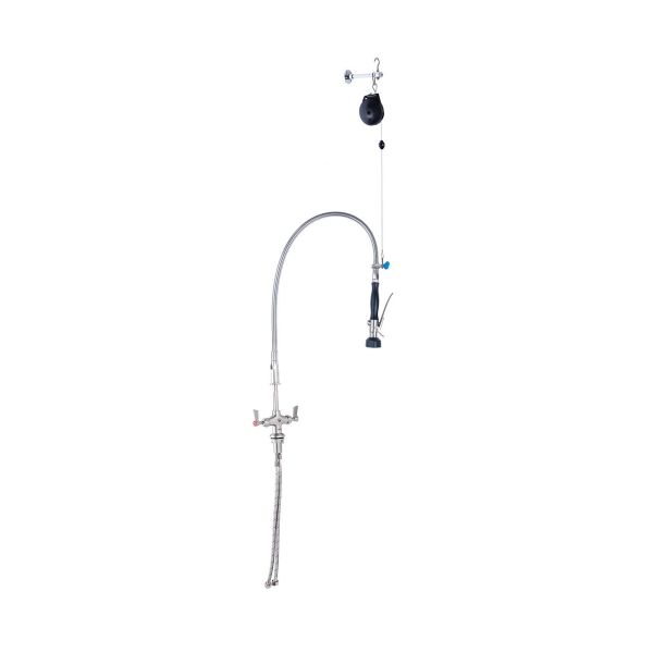 3Monkeez Stainless Steel Line Retractor Dual Hob-Mount Pre-Rinse Unit - T-3M53500
