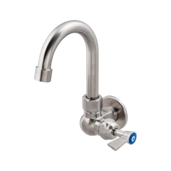 3Monkeez Stainless Steel Single Wall-Mount Body with Single Control and 7" Gooseneck Swivel Spout - T-3MSWG07