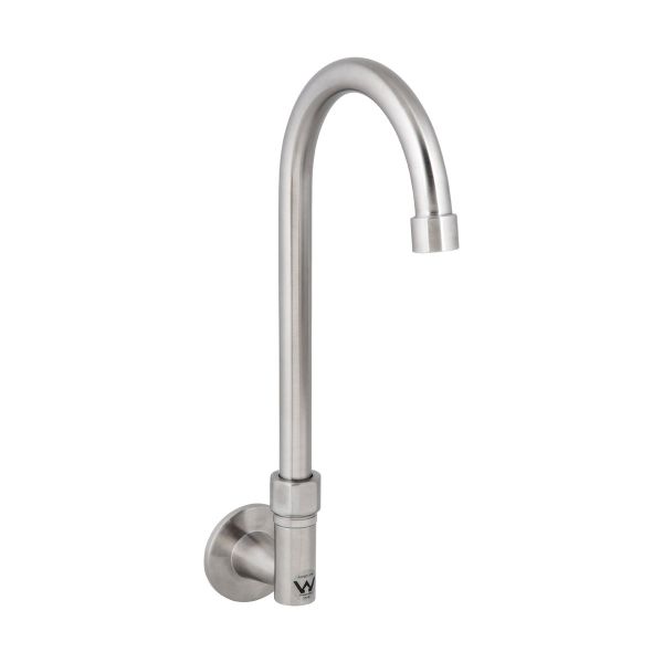 3Monkeez Stainless Steel Wall Elbow with 12" Gooseneck Swivel Spout - T-3MWEG12