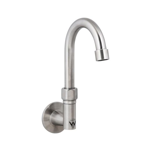 3Monkeez Stainless Steel Wall Elbow with 7" Gooseneck Swivel Spout - T-3MWEG07