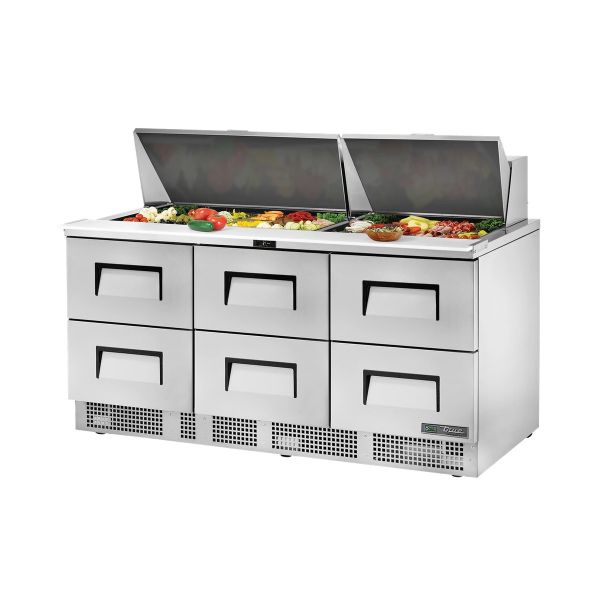 True Refrigeration Salad Prep Fridge TFP-72-30M-D-6-HC product image