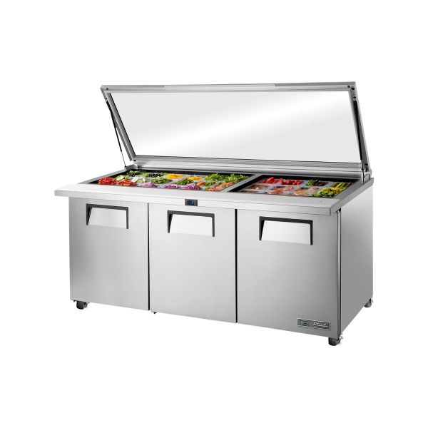 True Refrigeration Salad Prep Fridge TSSU-72-30M-B-ST-FGLID-HC product image