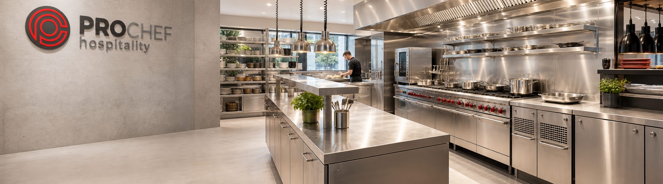ProChef commercial kitchen fitout with stainless steel cooking line